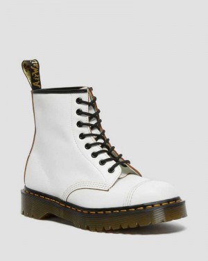 Dr Martens 1460 Bex Tå Cap Blonder Up Boots Platform Støvler Dame Hvite | GJKFB5923