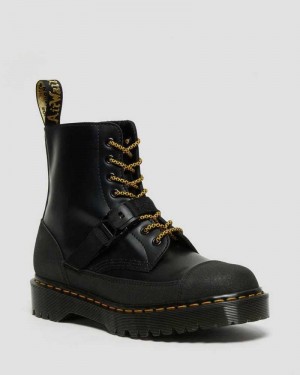 Dr Martens 1460 Bex Tech Lær Blonder Up Boots Made In England Herre Svarte | MRLUQ9874