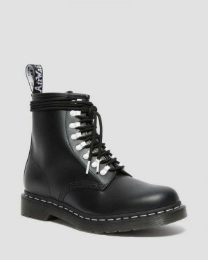 Dr Martens 1460 Contrast Hardware Lær Blonder Up Boots Støvletter Herre Svarte | SZGOA8267