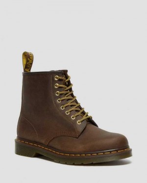 Dr Martens 1460 Crazy Horse Lær Blonder Up Boots Støvletter Dame Brune | VMACI6803