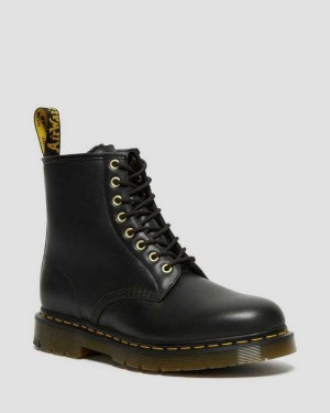 Dr Martens 1460 DM's Wintergrip Lær Blonder Up Boots Støvler Herre Svarte | VGSHJ4581