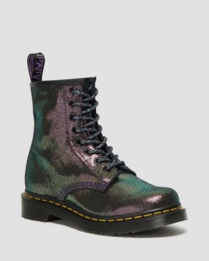 Dr Martens 1460 Disco Iridescent Semsket Skinn Blonder Up Boots Støvler Dame Lilla | EVWUH3102