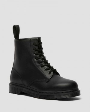 Dr Martens 1460 Mono Smooth Lær Blonder Up Boots Støvletter Herre Svarte | BQGWT2815