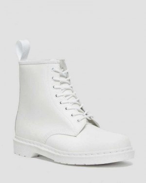 Dr Martens 1460 Mono Smooth Lær Blonder Up Boots Støvler Dame Hvite | WPYNV3457