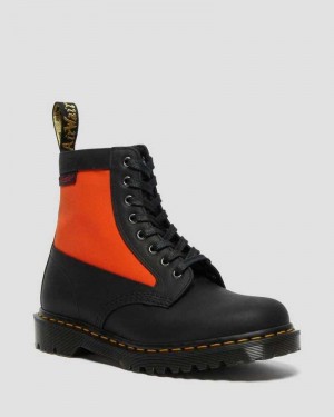 Dr Martens 1460 Panel Lær Blonder Up Boots Made In England Herre Svarte | XPIQU5723