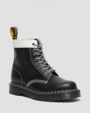 Dr Martens 1460 Pascal Bex Lær Contrast Blonder Up Boots Støvler Herre Svarte Hvite | TGMIB5871