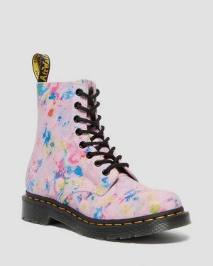 Dr Martens 1460 Pascal Confetti Semsket Skinn Blonder Up Boots Støvler Dame Rosa | EACUL8453