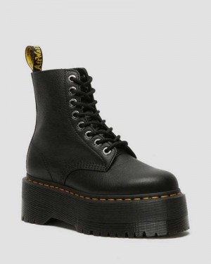 Dr Martens 1460 Pascal Max Lær Platform Boots Støvler Dame Svarte | QUVGK8431