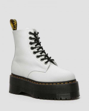 Dr Martens 1460 Pascal Max Lær Platform Boots Platform Støvler Dame Hvite | IMOSP4980