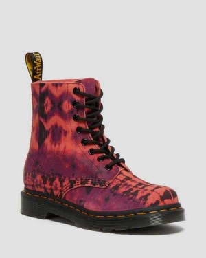 Dr Martens 1460 Pascal Tie Dye Lær Blonder Up Boots Støvletter Dame Lilla | MFPKD6012