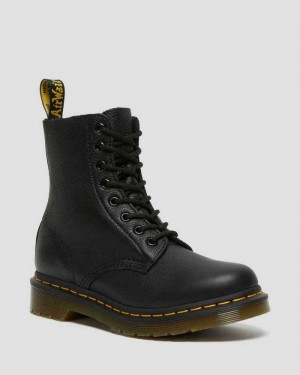 Dr Martens 1460 Pascal Virginia Lær Boots Støvler Dame Svarte | EJBVK8341