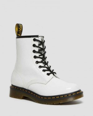 Dr Martens 1460 Patent Lær Blonder Up Boots Støvler Dame Hvite | PRTCL8035