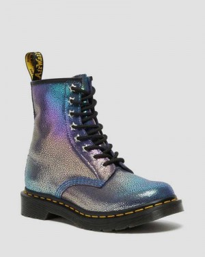 Dr Martens 1460 Rainbow Ray Semsket Skinn Blonder Up Boots Støvler Dame Lilla Multicolor | OHMPT4085