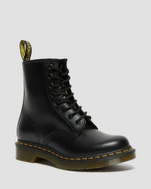 Dr Martens 1460 Smooth Lær Blonder Up Boots Støvler Dame Svarte | DAXHG4257