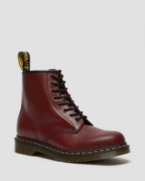 Dr Martens 1460 Smooth Lær Blonder Up Boots Støvler Dame Rosa Rød | AMONT5263