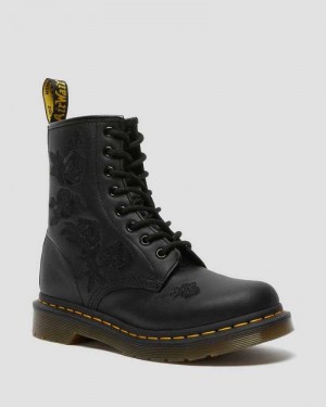 Dr Martens 1460 Vonda Mono Floral Boots Støvler Dame Svarte | DIXVW9052