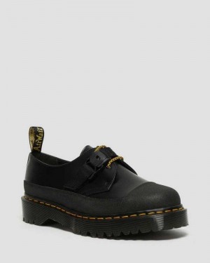 Dr Martens 1461 Bex Tech Smooth Lær Oxford Shoes Platform Sko Dame Svarte | XSICK2637