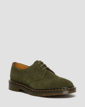 Dr Martens 1461 Buck Semsket Skinn Oxford Shoes Oxford Sko Herre Grønn | EHLBO2519