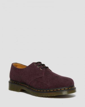 Dr Martens 1461 Corduroy Oxford Shoes Originals Sko Dame Burgunder | IGSJL1804