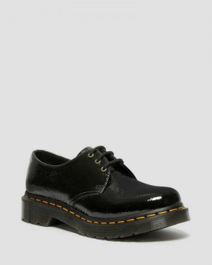 Dr Martens 1461 Distressed Patent Oxford Shoes Oxford Sko Dame Svarte | VUTRW1570