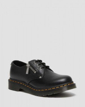 Dr Martens 1461 Double Zip Lær Oxford Shoes Originals Sko Dame Svarte | UQBRO8965