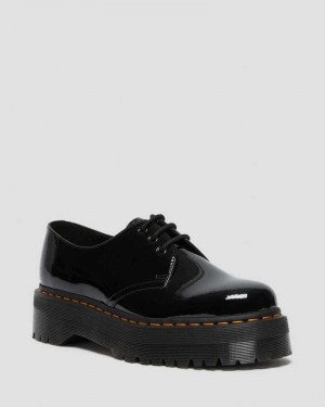 Dr Martens 1461 Patent Lær Platform Oxford Shoes Platform Sko Herre Svarte | DKMFH3728