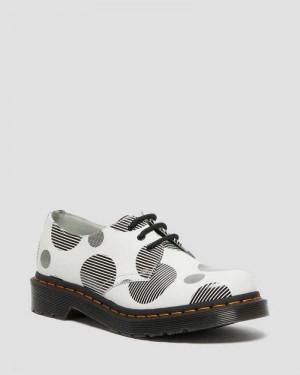 Dr Martens 1461 Polka Dot Smooth Lær Oxford Shoes Originals Sko Dame Hvite | CSJGK1043