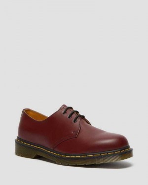 Dr Martens 1461 Smooth Lær Oxford Shoes Originals Sko Dame Rosa Rød | DHRCZ6179