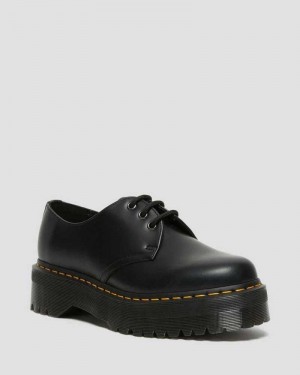 Dr Martens 1461 Smooth Lær Platform Shoes Platform Sko Dame Svarte | AGRFY0738