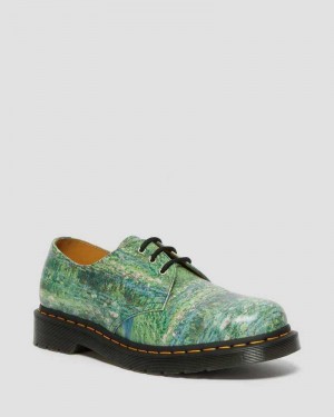 Dr Martens 1461 The National Gallery Monet Oxford Shoes Originals Sko Dame Grønn | FIYCH0983