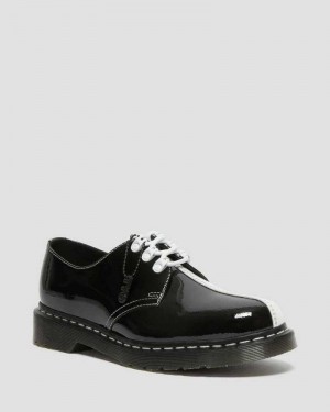 Dr Martens 1461 Tokyo Patent Lær Oxford Shoes Originals Sko Herre Svarte Hvite | GRBJH5902