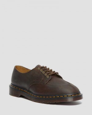 Dr Martens 2046 Crazy Horse Lær Oxford Shoes Oxford Sko Herre Mørke Brune | XSMJZ2031