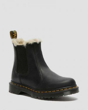 Dr Martens 2976 Faux Fur Forede Chelsea Boots Chelsea Støvler Dame Svarte | PCNOX0198