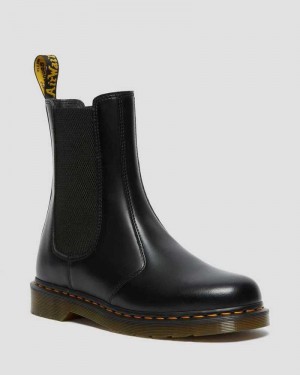 Dr Martens 2976 Hi Smooth Lær Chelsea Boots Støvler Herre Svarte | JCUYM9143