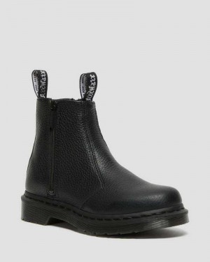 Dr Martens 2976 Lær Glidelås Chelsea Boots Originals Sko Dame Svarte | XBNAP3567