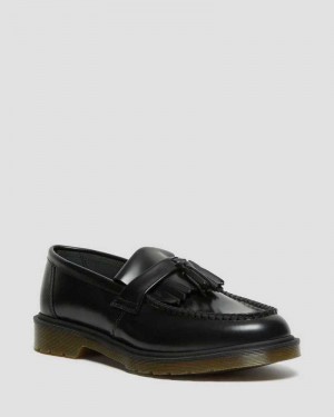 Dr Martens Adrian Smooth Lær Tassle Loafers Originals Sko Herre Svarte | EHRKC9517