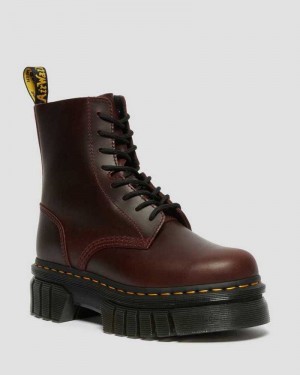 Dr Martens Audrick Brando Lær Platform Blonder Up Boots Platform Støvler Dame Brune | DAHKU9610