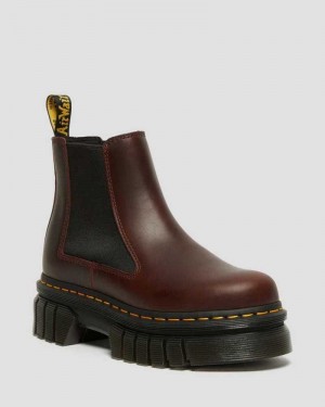 Dr Martens Audrick Brando Lær Platform Chelsea Boots Platform Støvler Herre Brune | SIHMK7859