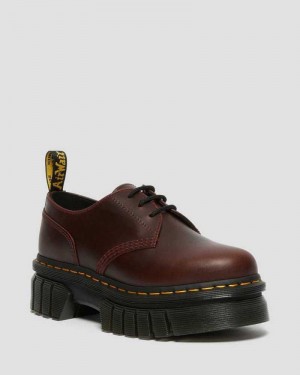 Dr Martens Audrick Brando Lær Platform Shoes Loafers Dame Brune | AHDOQ0819