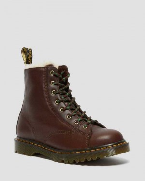 Dr Martens Barton Shearling Forede Lær Boots Made In England Herre Brune | GUCWS3496