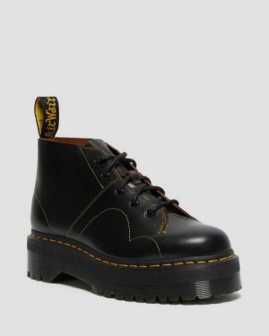 Dr Martens Church Platform Monkey Boots Platform Støvler Dame Svarte | HSJUK2597