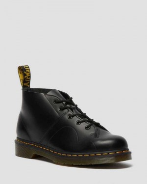 Dr Martens Church Smooth Lær Monkey Boots Støvletter Dame Svarte | ESGPX7235