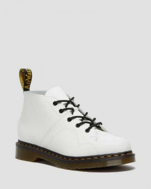 Dr Martens Church Smooth Lær Monkey Boots Støvler Herre Hvite | BYODZ4283