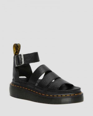 Dr Martens Clarissa II Lær Platform Sandals Platåsandaler Dame Svarte | ZAROJ6591