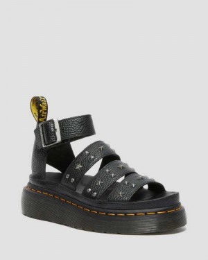 Dr Martens Clarissa Milled Nappa Platform Reima Sandals Platåsandaler Dame Svarte | XLDAE4231