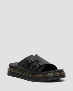 Dr Martens Dax Lær Badesandaler Sandals Badesandaler Dame Svarte | PKHOG7921