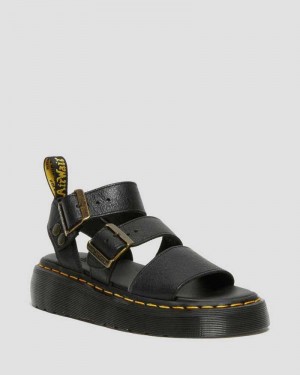 Dr Martens Gryphon Platform Gladiator Sandals Platåsandaler Dame Svarte | OAXKC4387