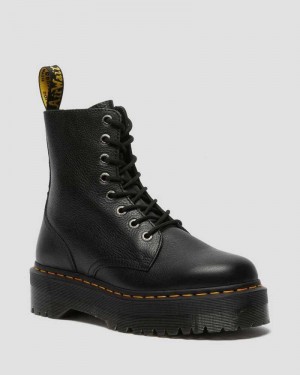 Dr Martens Jadon III Pisa Lær Platform Boots Platform Støvler Dame Svarte | QYPOW6709