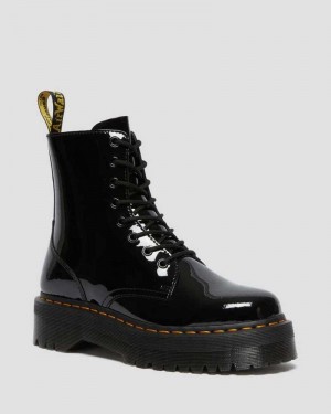 Dr Martens Jadon Patent Lær Platform Boots Støvletter Dame Svarte | KWLYA1497