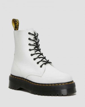 Dr Martens Jadon Smooth Lær Platform Boots Støvletter Herre Hvite | JKNLS7439